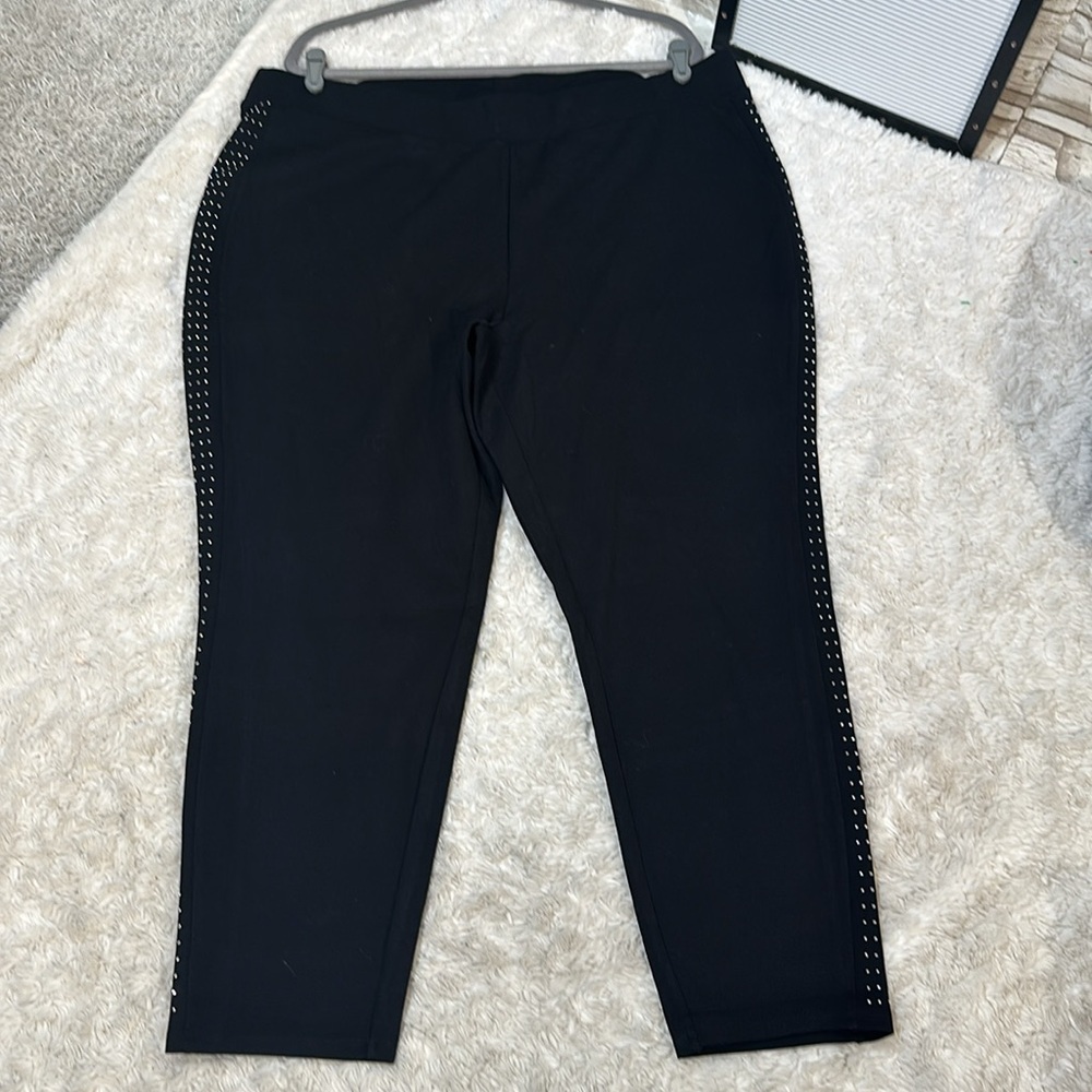 MAGASCHONI Woman’s 3X Elegant Black Studded Pants